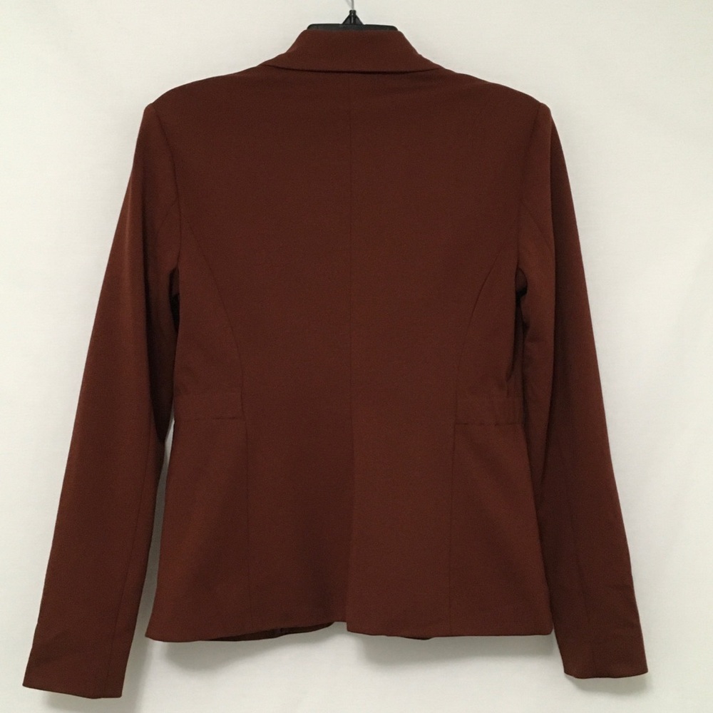 INC International Concepts Womens S Deep Sienna Brown Chain Trim Blazer Jacket - Picture 2 of 12